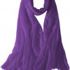 Featherlight cashmere scarf in light purple color, pocketable, lightweight, & ultra-soft to keep you warm weigh just ounces, essential for all women.