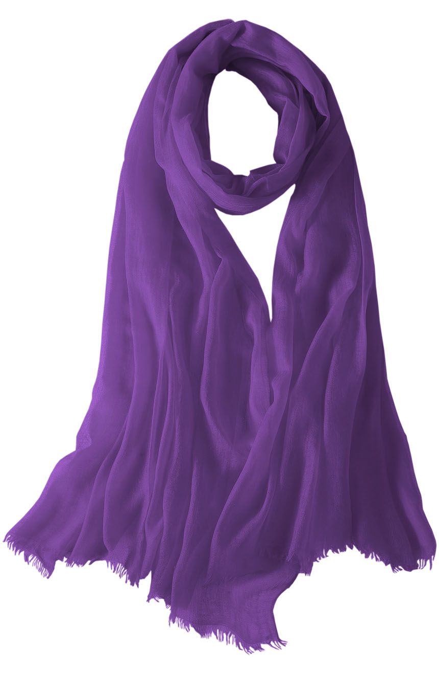 Featherlight cashmere scarf in light purple color, pocketable, lightweight, & ultra-soft to keep you warm weigh just ounces, essential for all women.