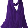 Featherlight cashmere scarf in purple color, pocketable, lightweight, & ultra-soft to keep you warm weigh just ounces, essential for all women.