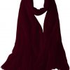 Featherlight cashmere scarf in dark burgundy color, pocketable, lightweight, & ultra-soft to keep you warm weigh just ounces, essential for all women.