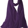 Featherlight cashmere scarf in aubergine color, pocketable, lightweight, & ultra-soft to keep you warm weigh just ounces, essential for all women.