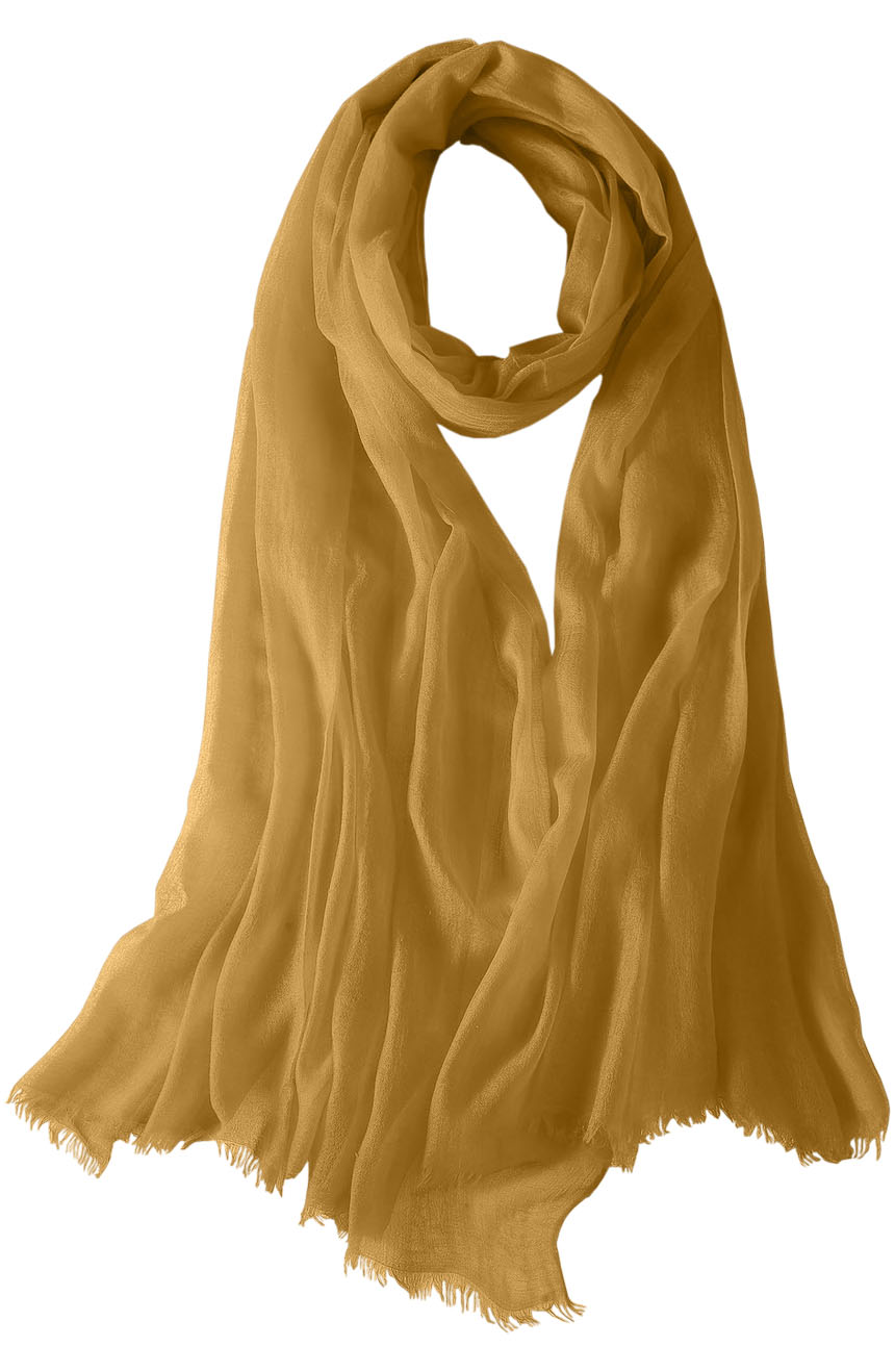 Featherlight cashmere scarf in shea butter color, pocketable, lightweight, & ultra-soft to keep you warm weigh just ounces, essential for all women.