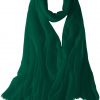 Featherlight cashmere scarf in algae green color, pocketable, lightweight, & ultra-soft to keep you warm weigh just ounces, essential for all women.