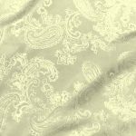 Paisley pattern, Off-white Bemberg fabric for garment lining.