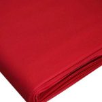 Lightweight red cotton fabric for trims and piping in the custom-made garments.
